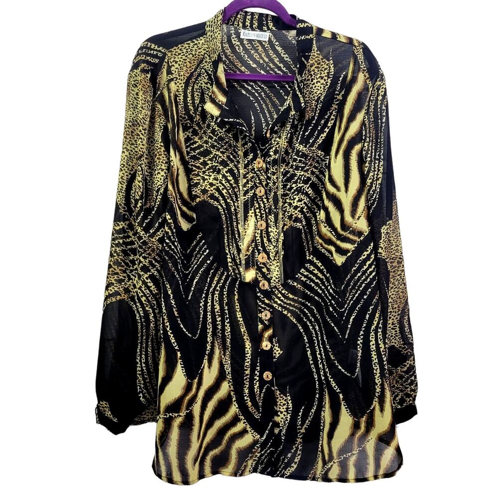 Kaelyn Max II Women's Sheer‎ Blouse Size 2X